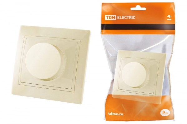 Диммер поворотный RL 600Вт TDM Таймыр СЛОНОВАЯ КОСТЬ SQ1814-0124