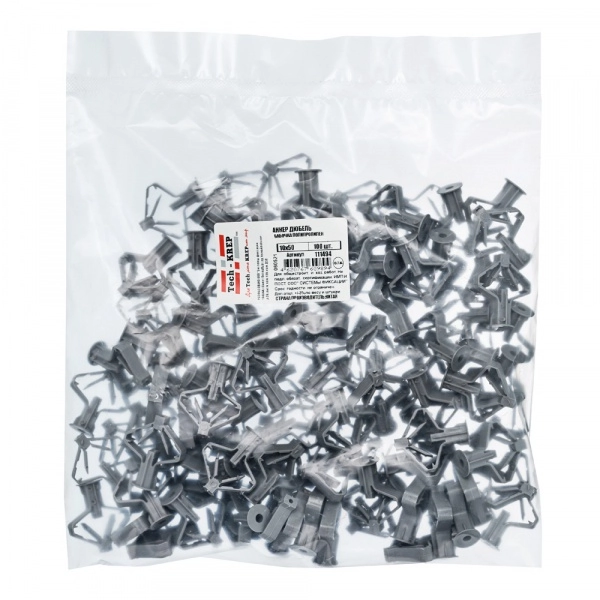 Дюбель "Бабочка" 10х50 полипропилен (100 шт) - пакет Tech-Krep
