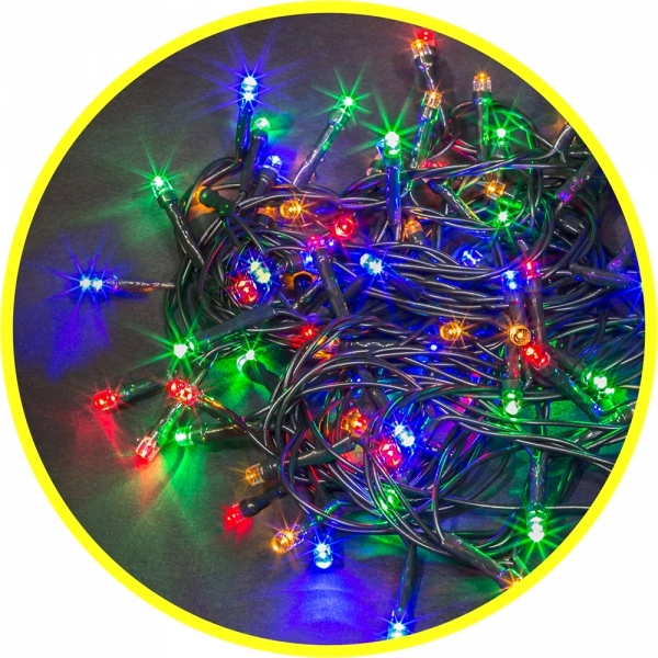 Гирлянда "Нить" ВНУТРЕННЯЯ IP20 11,5м 8 режимов МУЛЬТИКОЛОР ПРОВОД ЗЕЛЕНЫЙ 220В Navigator 61818