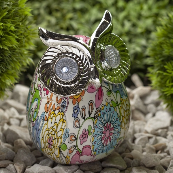 Светильник садово-парковый ЭРА ERAFYS01-03 Сова полистоун, 15 см, на солнечной батарее
