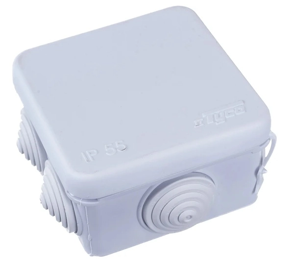 Коробка распределительная ОП 70х70х40мм 7 вводов IP55 бел. 67030Б ТУСО