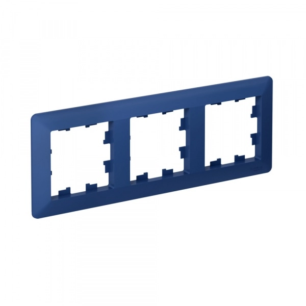 Рамка трехместная ATLASDESIGN AIR АКВАМАРИН/дымчатый черный