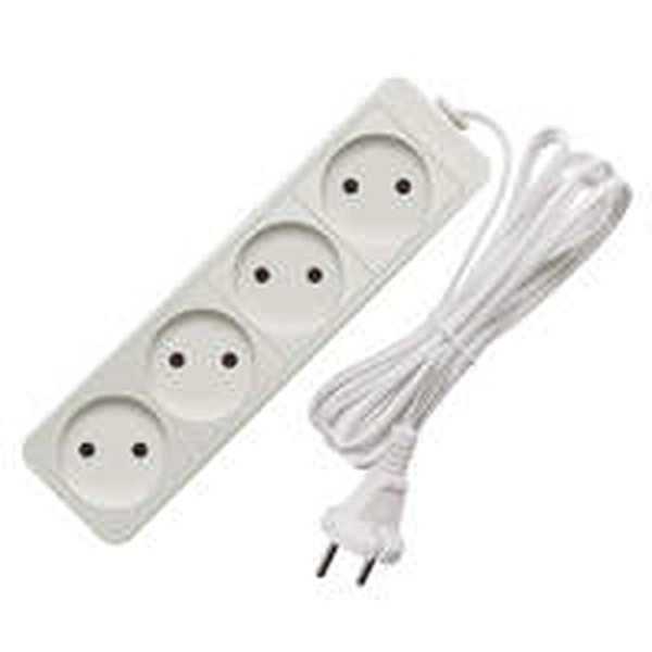 Удлинитель бытовой 4 гнезда 3м без заземления ШВВП2х0,75 6А 1300Вт белый Союз (Универсал) 481S-0403