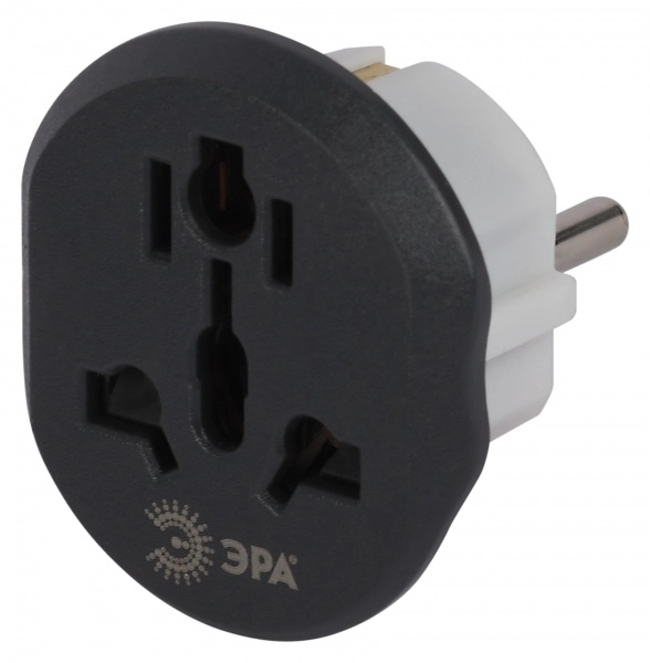 Разветвитель электрический ЭРА SP-1e-UVL универсальный на 1 розетку 16А белый (кратно 1)