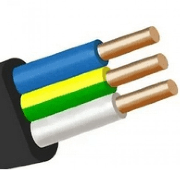 Кабель медный силовой в ПВХ изоляции ВВГнг(А)-LS 3х1,5-0.66 плоский (бухта 50)