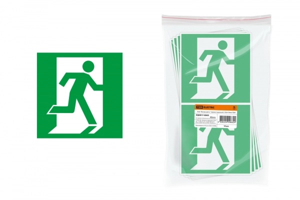 Знак TDM "Выход здесь" (правосторонний) 150х150мм (лист - 2 шт) (кратно 2)