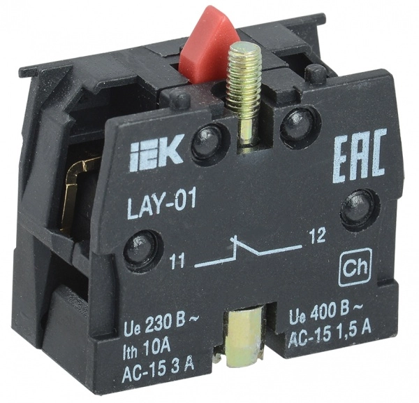 Контактный блок IEK 1р LAY-01 (размыкающий) для серии LAY5