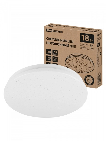 Светильник светодиодный TDM ДПБ 02, 18Вт, 4000К, Звездное небо