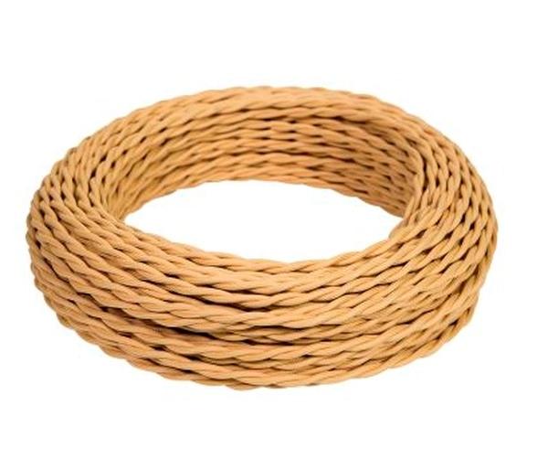 Провод витой ретро ПВХ 3х2,5 МезонинЪ Песочное Золото GE70152-32 (бухта 50) (кратно 50)
