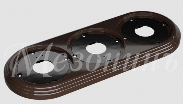 МезонинЪ Усадьба Коричневый Рамка 3-местная пластик GE30703-04