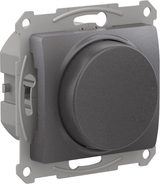 Диммер поворотно-нажимной LED RC 400Вт механический GLOSSA ГРАФИТ GSL001323