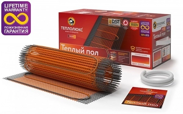 Теплолюкс Комплект теплых полов  ProfiMat180-2,0 без регулятора (двужильный мат, 2,0 кв.м, 360 Вт)