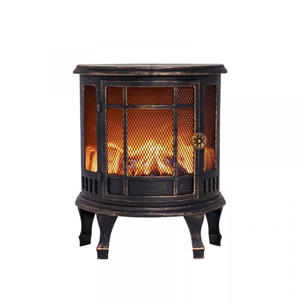 Светодиодный камин «Винтаж мини» с эффектом живого огня 24.8х12.7х30см батарейки 3хС (не в комплекте) с USB, бронзовый 511-023