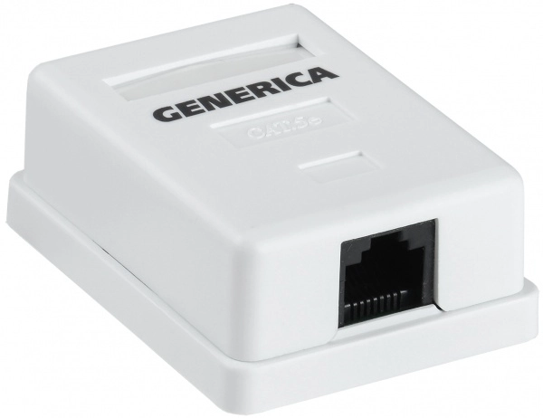 Розетка компьютерная 1x8P-8C RJ-45 CAT5e  UTP 1 порт GENERICA