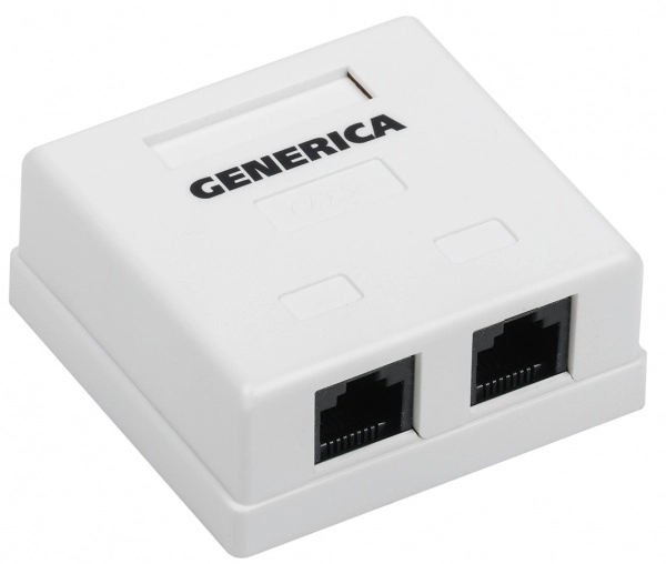 Розетка компьютерная 2x8P-8C RJ-45 CAT5e UTP 2 порта GENERICA