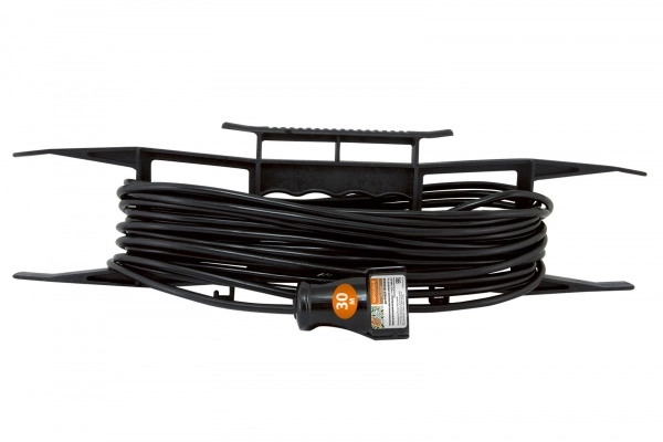 Удлинитель-шнур на раме 1 гнездо 30м IP20 без заземления ПВС2х0,75 1300 Вт НАРОДНЫЙ черный TDM SQ1307-0303