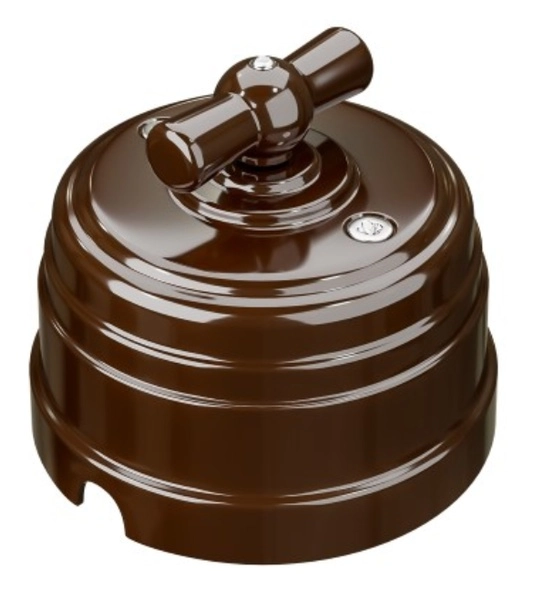 МезонинЪ Усадьба Пластик Коричневый Выключатель поворотный на 4 положения (2-клавишный) GE30401-04