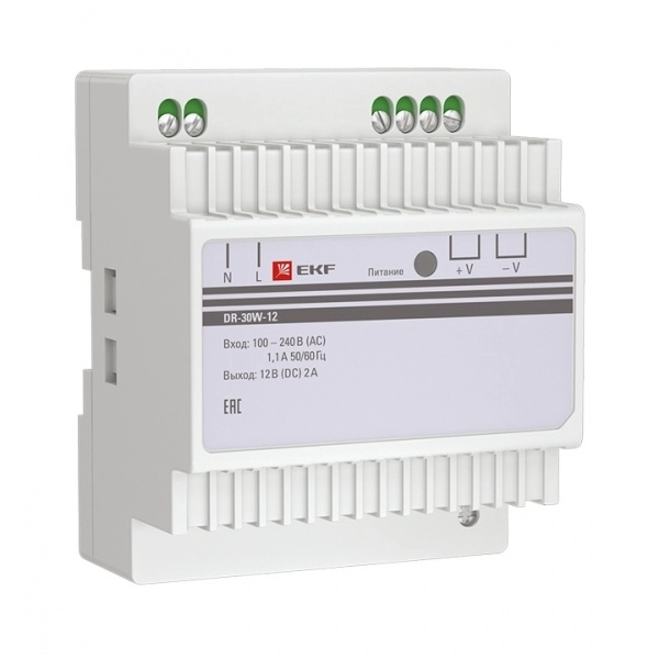 Блок питания 12В DR-30W-12 EKF PROxima (кратно 1)