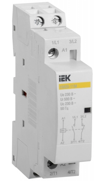 Контактор модульный 20А 230В 1НО 1НЗ АС КМ20-11М MKK11-20-11 IEK