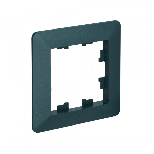 Рамка одноместная ATLASDESIGN AIR ИЗУМРУД/дымчатый черный