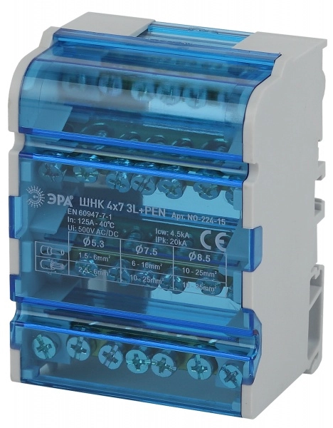 Шина нул. 4х 7 в корпусе NO-224-15 ЭРА  ШНК 4х7 3L+PEN (74/1554)