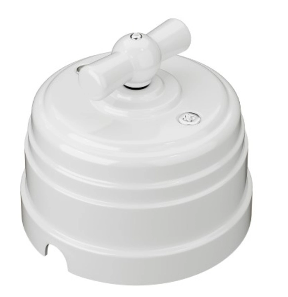 МезонинЪ Усадьба Пластик Белый Выключатель поворотный на 4 положения (2-клавишный) GE30401-01