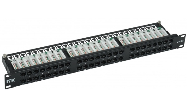 Патч-панель 1U  категория 5e UTP 48 портов Dual IDC высокой плотности ITK