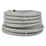 Труба ПВХ гофрированная с протяжкой 32мм серая легкая (25м) EKF Plast (кратно 25)