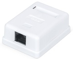 Розетка компьютерная RJ-45, категория 5e, неэкранированная, одинарная, внешняя, Dual IDC, цвет белый WRLine