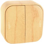 Выключатель Legrand Quteo 2-клавишный в сборе дерево