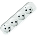Колодка 4 гнезда без заземления 10А 220В 2200Вт Белая UNIVersal E204