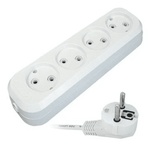 Удлинитель бытовой 4 гнезда 10м без заземления ПВС2х1 10А 2300Вт E-204 белый UNIVersal 9631971