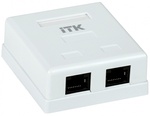 Настенная информационная розетка RJ45 8P8C, категория 5Е UTP, 2-порта, белая ITK