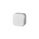 Переключатель Legrand Quteo 2-клавишный в сборе белый
