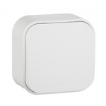 Кнопка одноклавишная 6А Legrand Quteo БЕЛЫЙ открытая установка 782205