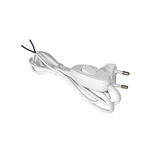 Шнур сетевой 1,7м без заземления плоская вилка с выключателем ШВВП2х0,75 белый UNIVersal А1060