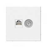 Розетка двойная ТВ + компьютерная RJ45 категория 5Е ARTGALLERY механизм БЕЛЫЙ