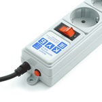 Сетевой фильтр 5 гнезд 1,9м с заземелнием ПВС 3х0,75 10А 2200Вт B серый PowerCube SPG-B-6