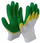 Перчатки ХБ с латексом, двойной облив ладони латексом