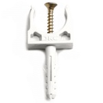 Держатель-клипса с защелкой и дюбелем DKC д.20мм, 51320