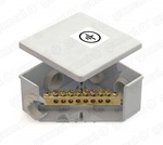 Шина уравнивания потенциалов Greenel GE41360 ШДУП/КУП Коробка 85*85*40мм открытой установки IP44 6 гермовводов шина 6х9 8 групп GE41360