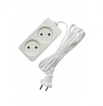 Удлинитель бытовой 2 гнезда 10м без заземления ПВС2х1 10А 2200Вт белый Союз (Универсал) 481S-1210