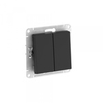 Выключатель двухклавишный схема 5 10АХ ATLASDESIGN механизм КАРБОН быстрозажимные клеммы