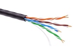 Кабель информационный U/UTP категория 5е 4х2х24AWG(0,51мм) 305м (медь) PE OUTDOOR solid черный DKC (кратно 305)
