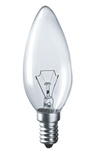 Стандартная лампа накаливания  Navigator  В35  40Вт  230В  E14 свеча прозрачная