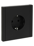 Розетка с заземляющими контактами без защитной шторки винтовое крепление 16А FORTE&PIANO ЧЕРНЫЙ FP116 IEK