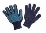 Перчатки Х/Б с ПВХ, 10 класс черные, 4 нити "точка"/500