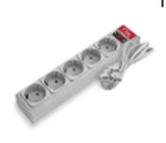 Сетевой фильтр 5 гнезд 1,5м с заземелнием ПВС 3х0,75 10А 2200Вт серый Союз (Универсал) 1328