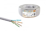 Кабель информационный U/UTP категория 5е 4х2х24AWG 25м CCA (омедненка) PVC solid серый народный