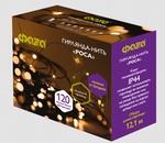 Гирлянда ВНУТРЕННЯЯ IP20 "Роса" 12,1м 3xAA 8 режимов ЖЕЛТЫЙ СВЕТ DC-G06-120Y ФАЗА